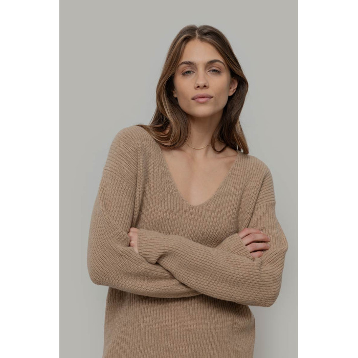 Ester - Maglia Scollo a V Donna Cashmere Rigenerato