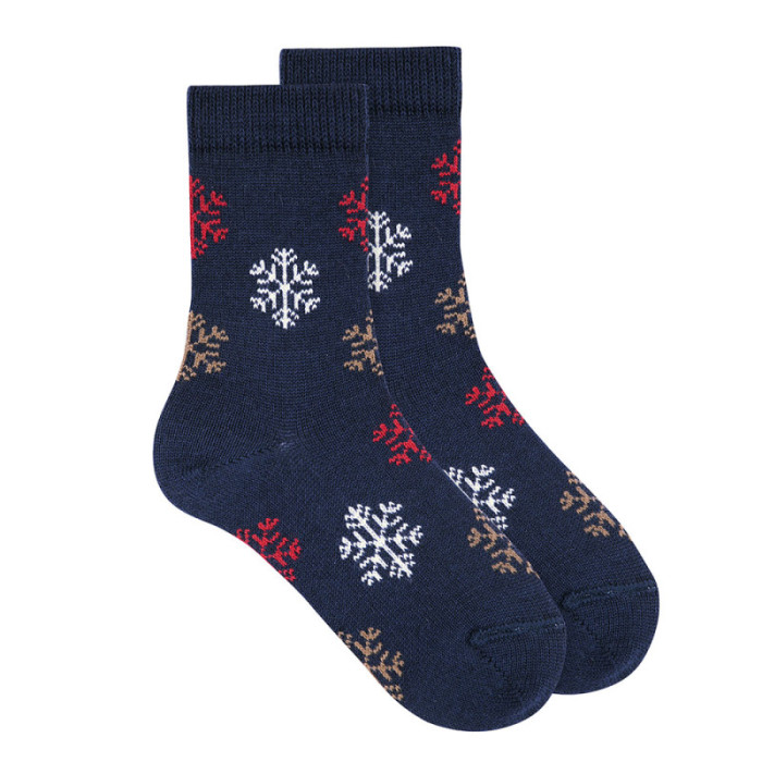 Calze misto lana merino fiocchi di neve