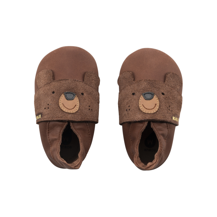Bobux Soft Sole Dozzy – Scarpa Neonato In Pelle Morbida – Colore Stone – Suola In Pelle – Entrata Facile